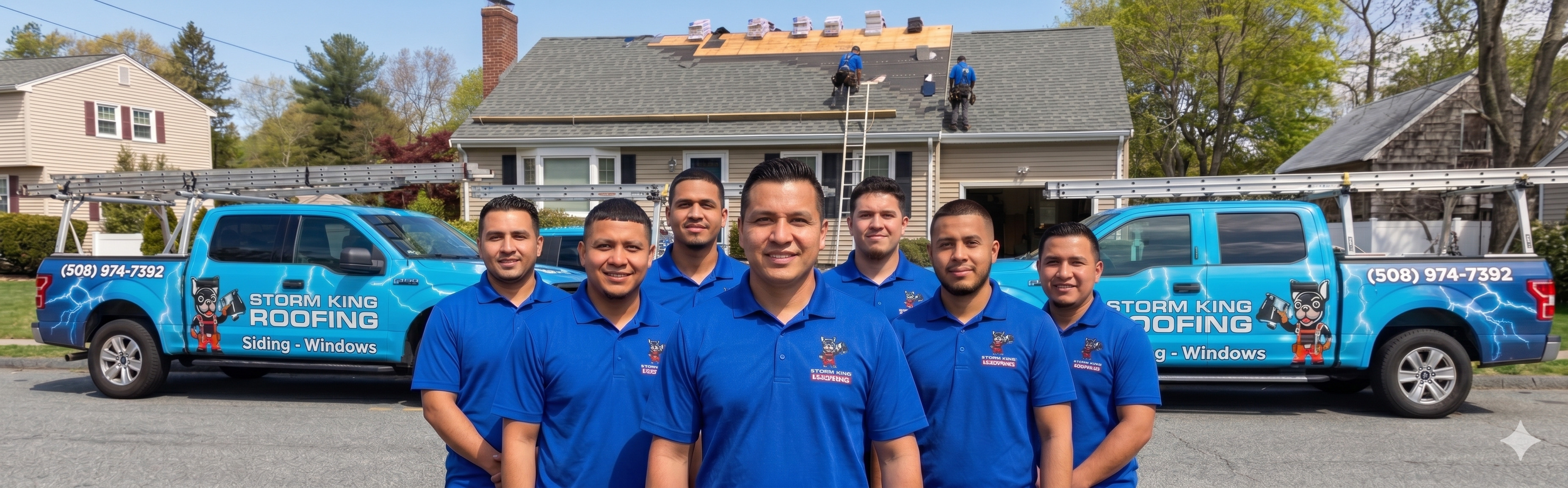 Storm King Roofing crew in Dedham